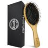 RustiK, spazzola per capelli con setole di cinghiale, ecologica, districante, in nylon morbido, anti statica, spazzola per paddle realizzata in legno per uomini e donne.