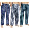 JupiterSecret Pantaloni del Pigiama da Uomo in Cotone, con Fantasia a Quadri, con Tasche e Bottoni, Confezione da 3 pezzi