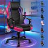 ALFORDSON Racing Sedia Ufficio Ergonomica con Ruote, Sedia Gaming in Similpelle e Rete Traspirante, Funzione di inclinazione, Altezza Regolabile, Poltrona Gamer per Computer Supporta 150 kg(Viola)