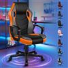 ALFORDSON Racing Sedia Ufficio Ergonomica con Ruote, Sedia Gaming in Similpelle e Rete Traspirante, Funzione di inclinazione, Altezza Regolabile, Poltrona Gamer per Computer Supporta 150 kg(Arancione)