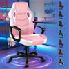 ALFORDSON Racing Sedia Ufficio Ergonomica con Ruote, Sedia Gaming in Similpelle e Rete Traspirante, Funzione di inclinazione, Altezza Regolabile, Poltrona Gamer per Computer Supporta 150 kg(Rosa)