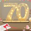 Seutgjie Regalo originale per 70° compleanno donna uomo 1956-2026, 70° compleanno, decorazione in legno, libro degli ospiti, regali di denaro, 70 anni, con catena luminosa a LED, carta da regalo