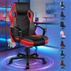 ALFORDSON Racing Sedia Ufficio Ergonomica con Ruote, Sedia Gaming in Similpelle e Rete Traspirante, Funzione di inclinazione, Altezza Regolabile, Poltrona Gamer per Computer Supporta 150 kg(Rossa)