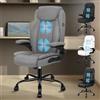 ALFORDSON Sedia Ufficio con Massaggio, Sedia Scrivania Ergonomica con Supporto Lombare, Poltrona Girevole ad Altezza Regolabile per Ufficio e Studio Sala Riunioni, Portante 150 kg, Tessuto(Grigia)