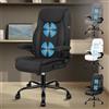 ALFORDSON Sedia Ufficio con Massaggio, Sedia Scrivania Ergonomica con Supporto Lombare, Poltrona Girevole ad Altezza Regolabile per Ufficio e Studio Sala Riunioni, Portante 150 kg, Tessuto(Nera)