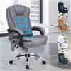 ALFORDSON Sedia Scrivania con Massaggio, Sedia Ufficio Ergonomica con Sedile riscaldato, Supporto Lombare e Poggiapiedi, Poltrona Girevole per Ufficio e Studio Sala Riunioni, Tessuto(Grigia)