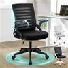 ALFORDSON Sedia da Ufficio Ergonomica in Rete Traspirante, Sedia Scrivania Girevole con Braccioli Pieghevoli,Altezza Regolabile,Poltrona studio per la Riunione con Ruote Portata 180kg(Nera)