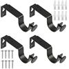 Set Di 2 Staffe Per Tende Moderne In Metallo Nero Opaco Staffe Per