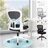 ALFORDSON Sedia da Ufficio Girevole con Supporto Lombare, Sedia di Rete da Computer Ergonomica, Con Braccioli Pieghevoli, Alto Funzione Dondolo, Poltrona Scrivania, Altezza Regolabile(Nera e bianca)