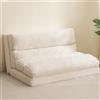 MAXYOYO Pouf divano letto pieghevole materasso da pavimento per adulti, extra spesso, divano da pavimento pieghevole, 6 scomparti, per camera da letto, soggiorno, beige, 75 x 240 cm
