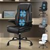 ALFORDSON Sedia Ufficio con Massaggio, Sedia Scrivania Ergonomica con Supporto Lombare, Poltrona Girevole ad Altezza Regolabile per Ufficio e Studio Sala Riunioni, Portante 150 kg, Similpelle(Nera)