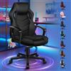 ALFORDSON Racing Sedia Ufficio Ergonomica con Ruote, Sedia Gaming in Similpelle e Rete Traspirante, Funzione di inclinazione, Altezza Regolabile, Poltrona Gamer per Computer Supporta 150 kg(Nera)
