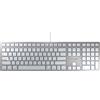 CHERRY KC 6000 SLIM FOR MAC, Tastiera Mac Con Filo (Porta USB-A), Layout per gli USA (QWERTY), Tasti Silenziosi, Design Piatto, Bianco-Argento