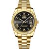 JewelryWe Orologio da Uomo con Calendario Settimana: Orologio da Polso al Quarzo in Acciaio Inossidabile con Numeri Romani Lancette Luminose Orologio Sportivo Impermeabile Regalo per lui