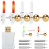 iKALULA 4Pcs Bastoni Luminosi per La Pesca, Campanello di Allarme da Pesca con Fibbia, Indicatore di Abboccato a LED, Accessori da Pesca con Caricatore e 6 Batteria, per Pesca Scambisti, Pesca