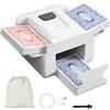 FarmNix Mischia Carte Automatico, Mescolatore Carte da Gioco Elettrico per 1-2 Mazzi, 2000mAh Ricaricabile, Mescolatore di Carte per Poker, Blackjack, Phase 10 （Bianco）