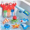 hahaland Giochi Bagnetto Bambini, 8 Pezzi Giochi Vasca da Bagno, Gioco Pesca Calamita Morbido, Animali Marini, Giocattolo d'Acqua per Bambino 1 2 3 anni