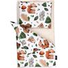 PinkZebra Set di 3 lenzuola per bambole per letto delle bambole, 3 pezzi, coperta + cuscino + materasso, in cotone per bambole fino a 43 cm, Öko-Tex Standard 100, Waldabenteuer 1
