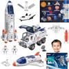 deAO Razzo e Navetta Spaziale per Bambini 3+, Giocattolo Educativo STEM con Astronauti, Rover, Stazione Spaziale e Tappetino Sistema Solare