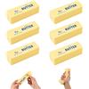 Lyreh 6pz Giocattolo Burro da Spremere, 14x4x3,8cm Materiale PU Divertenti Bastoncini di Burro Squishy Giocattolo Alimentare Spremere Lenta Crescita Adatto per Casa Ufficio Scuola (Giallo Chiaro)
