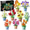 CUBIMANA Set di Costruzioni Botaniche di Fiori da 9 Pezzi, 1362 Pezzi, Mini Mattoncini 3,6 mm, Piante Floreali Artificiali da Costruire, Decorazione Casa e Ufficio, Regalo di Compleanno per Adulti, Donne e Bam