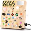 Joyreal Montessori Busy Board 1 anno, 22 Luci LED & 11 Interruttori con Generatore a Manovella, Lavagna Sensoriale Bambini per 1 2 3 Anni, Giocattolo Educativo Regalo Bimbo