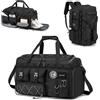 SPAHER 3 in 1 Grande Borsone da Palestra Viaggio 55x35x25 ITA Airways Militare Borsa Sportiva Uomo Donna 50L Tattico Zaino da Palestra Viaggio con Scomparto Scarpe e Tasca Umida Bagaglio a Mano