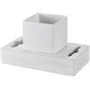 Haceka 1127079 - Porta spazzolini da Denti in Ceramica FSC, Colore: Legno, Bianco