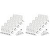 Romon Mollette, 30 Pezzi Bucatos Clip Porta Esterno Plastica per Telo da Spiaggia, Bianco Plastica Clothes Pegs con Silicone Antiscivolo, Antivento Lavanderia Pioli per Asciugamani Lenzuola Vestiti