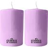 Cereria Di Giorgio - Candela Cero - Diametro 7 cm Altezza 10 cm - Colore Viola polvere - Durata 55 ore (Confezione da 2)