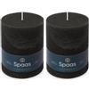 Spaas - Candela pilastro in stile rustico, 100/130 mm, 95 ore, nero (Confezione da 2)