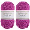 Utopia Crafts 100% lana vergine 50 g (magenta) (Confezione da 2)