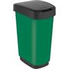 Rotho Twist Cestino per rifiuti 25l con coperchio, Plastica (PP) senza BPA, verde, 25l (33.3 x 25.2 x 47.6 cm)