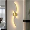 Comely Applique da Parete Interno LED, Lampada da Parete Oro 27W 3000K | 80CM Creative Linee Lampade a Muro per Camera da Letto Soggiorno Corridoio Scale
