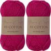 Utopia Crafts Re-Cotton Knitting Yarn, 100g Rose Red (Confezione da 2)