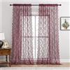 FOLKSIDE Tende in pizzo bordeaux, lunghe 213 cm, 2 pannelli, moderne e romantiche, per camera da letto e soggiorno, con tasca per asta, tende francesi trasparenti, decorazione floreale con rose, 132 x