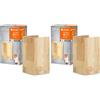 LEDVANCE EDVANCE Lampada ORBIS WOOD SMART+ Wi-Fi, lampada da parete per interni a LED dimmerabile, illuminazione 14W, 3000-6500K, 600lm, forma quadrata in vero legno, 21x11cm (Confezione da 2)
