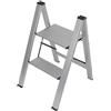 GIERRE Scaletta 2 Gradini Alluminio 72H x 45 cm Con Blocco Automatico all'Apertura Scaletta Pieghevole Salvaspazio Gradini da 12 cm e Ampia Piattaforma da 23 x 31 cm