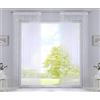 Gardinenbox 2er Set Fadengardinen con Passante per Tunnel e Nastro Arricciato, Adatto per aste binari per Tende. Divisorio Fadenstores 20303CN2, 100% Poliestere, Bianco Lurex, HxB 250x140 cm