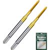 BALUGAEA Maschio filettato, 2 pezzi, M2 x 0,4, HSS, metrico | Maschio per trapano M2 x 0,4 HSS con rivestimento TiN per filettatura interna precisa, adatto per uso manuale e macchinario.