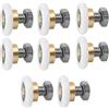 Ianulus Rotelle Box Doccia, Set di 8 guide per porta doccia diametro 25 mm, colore bianco, 25 mm x 5.5 mm (sfera in acciaio inox 8 pezzi con vite)