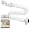 TayBong Sifone Flessibile da 1 1/4 Pollici, Sifone Salvaspazio con Antiodore per Lavabo Bagno, Tubo di Scarico Estensibile 360° per Cucina e Bagno (Bianco)