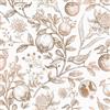 VEELIKE Carta da Parati Floreale Beige Vintage Carta Adesiva Foglie Frutta Tropicali Fotomurali Pellicola Adesiva per Mobili Camera da Letto Pellicola Autoadesiva Fiori Bianco Soggiorno 44,5cmx300cm