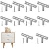 Dokeno 10 Pezzi Maniglie per Mobili da Cucina, Acciaio Inossidabile T Bar Maniglie per Mobili Monoforo con Viti, Maniglia T con Foro Singolo per Cucina Armadio Cassetto e Tiretti per Mobili