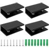 TIANLIN 4 Pezzi Supporti per Vetro Regolabili, Morsetto per Vetro in Lega di Alluminio Nero, con Fori Pre-forati, per Spesso 10-12 mm
