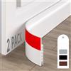 HIZH Porta inferiore Guarnizione Strip,Paraspiffero sigillante sigillo adesivo per porta, blocco resistente agli agenti atmosferici, guarnizione sonora, arresto per porta in silicone, 2 pezzi, bianco