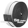 SDLDEER Nastro in schiuma, striscia di schiuma autoadesiva 20 mm (L) x 3 mm (S) x 15 m (Lu), striscia sigillante paraspifferi per porte, paraspifferi per finestre e porte, anti-collisione, resistente
