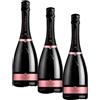Sant'Orsola - Prosecco D.O.C. Brut Rosè Millesimato LX, da Uva Glera e Pinot nero, Gusto Secco con Note Fruttate, 1x750 ml (Confezione da 3)