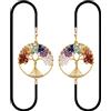 Mogokoyo 2 segnalibri Chakra albero della vita con albero della vita elastico, realizzati a mano, accessori per studenti, regalo (albero della vita rotondo)