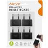 Aieve 4 Pezzi Adattatore da Viaggio USA a UE, Spina US a 2 Pin per Germania/Europa, Adattatore per Dispositivi USA (Nero)